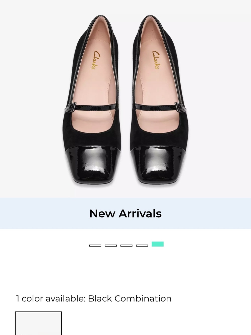 NIB Clarks Christa Mary Jane Flat with Patent Toe size 7 M